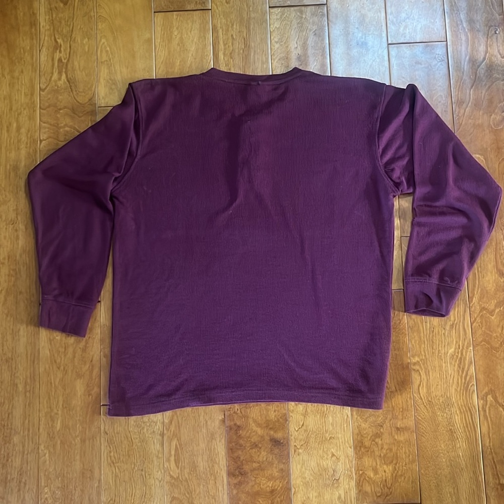 Jake Austin Men's Purple Henley 3-Button Waffle Design Shirt Size Medium Casual - Picture 4 of 5